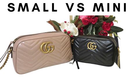 gucci marmont small vs mini review|Gucci Marmont small shoulder bag.